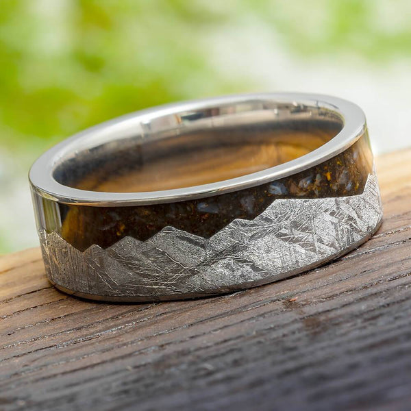 Meteorite Mountain Ring with Dinosaur Bone | Adventure-Inspired