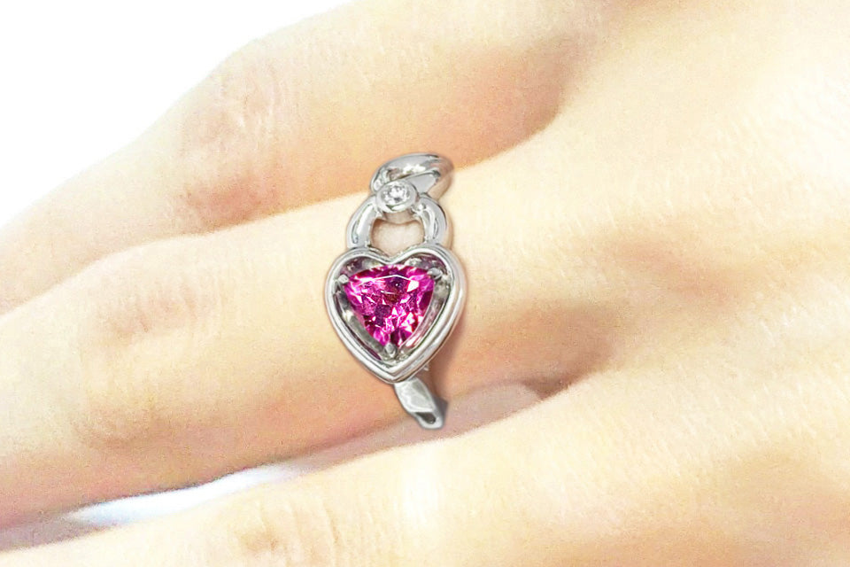 梶光夫】K18WGピンクトルマリン ダイヤモンドリング(No.62297-B) – JEX