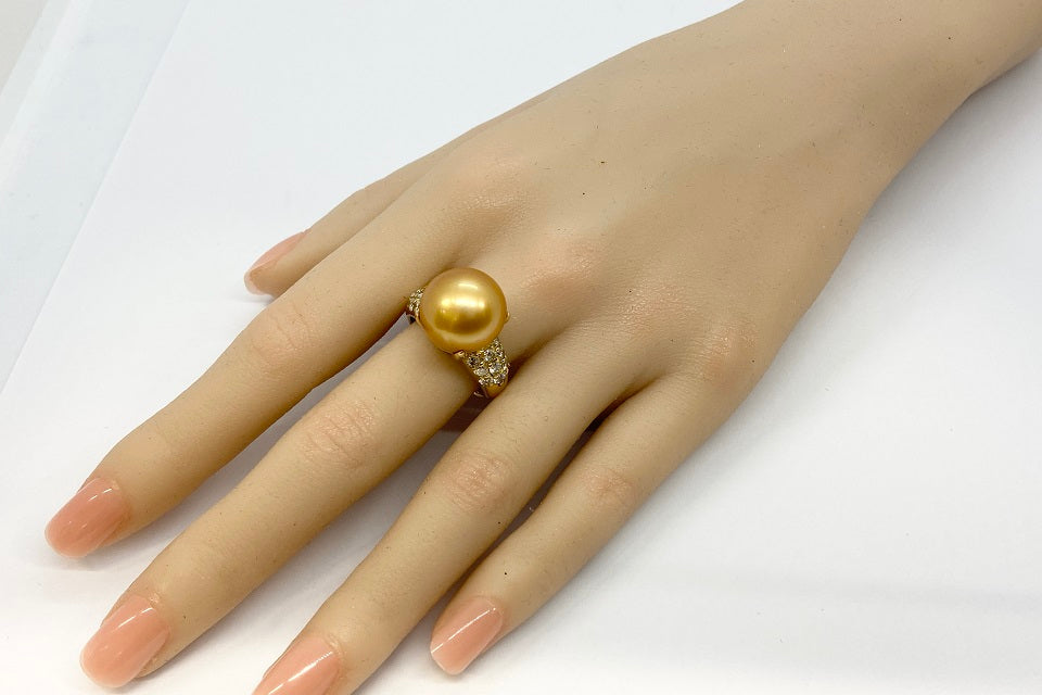 Golden Pearl K18ゴールデンパール ダイヤモンドリング (NO.128213