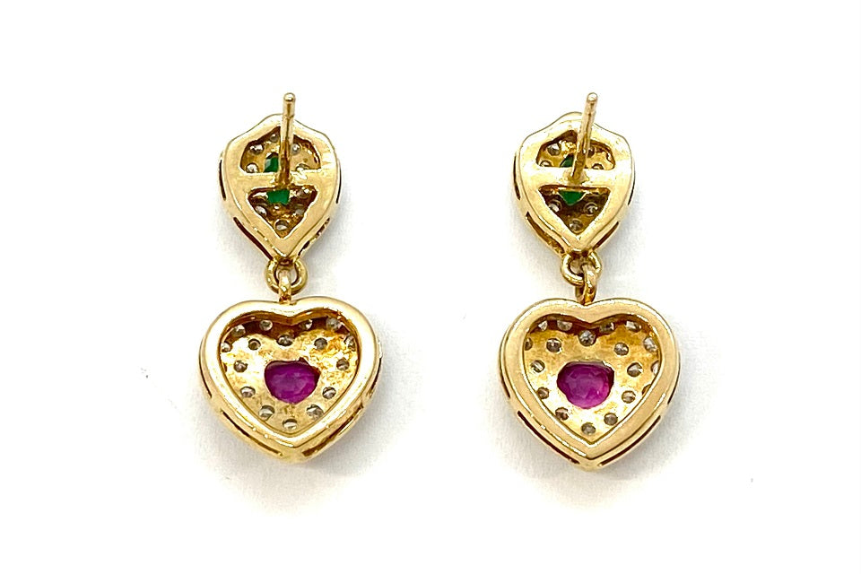 Ruby K18ルビー エメラルド ダイヤモンドピアス (NO.61705) – JEX宝石