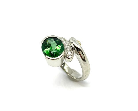 SEIKO 【セイコー】Pt900/K18グリーントルマリン エメラルド ダイヤ