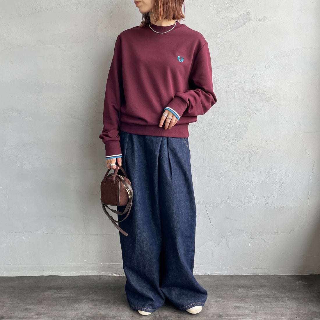 FRED PERRY [フレッドペリー] ワンポイント刺繍 クルーネック