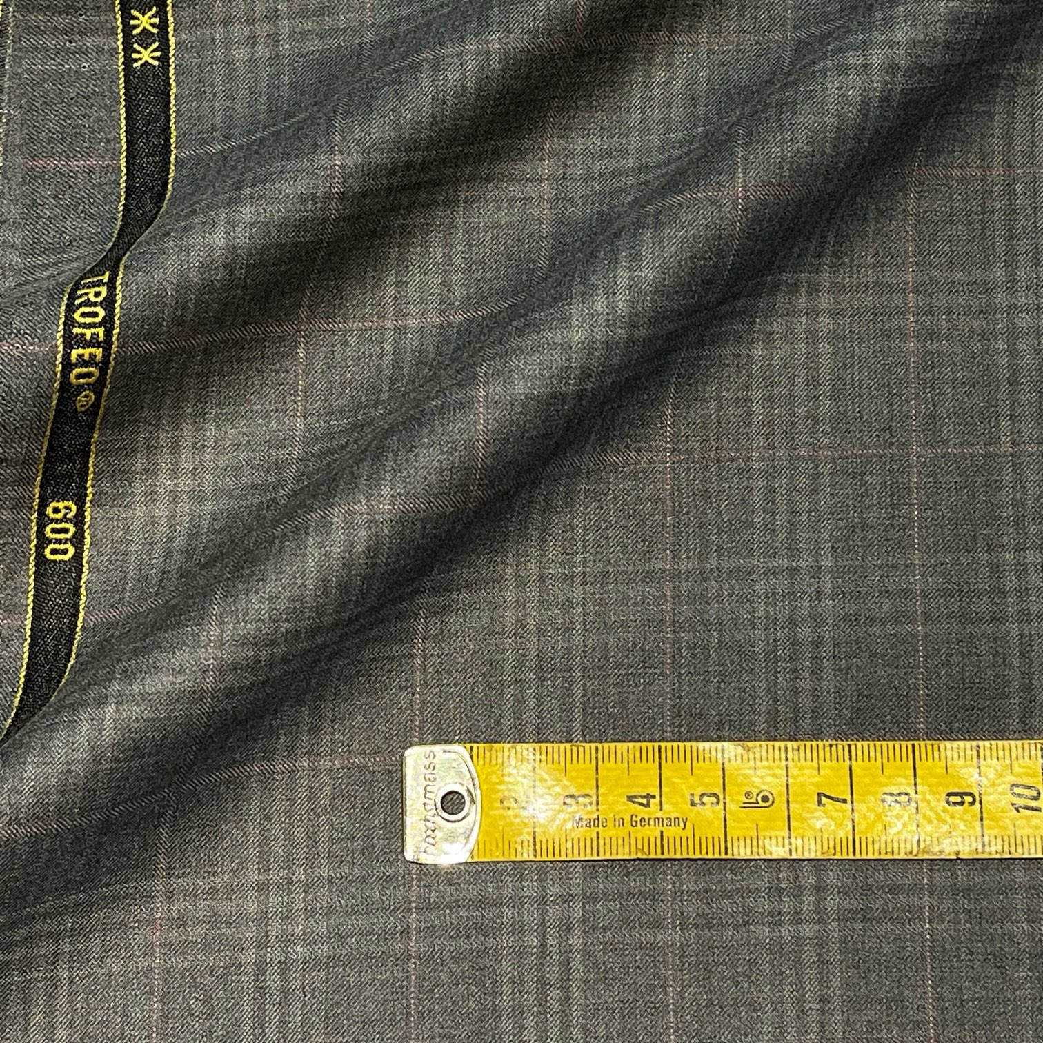 ゼニアスーツ：トロフェオ600：グレーグレンチェックピンクオーバー