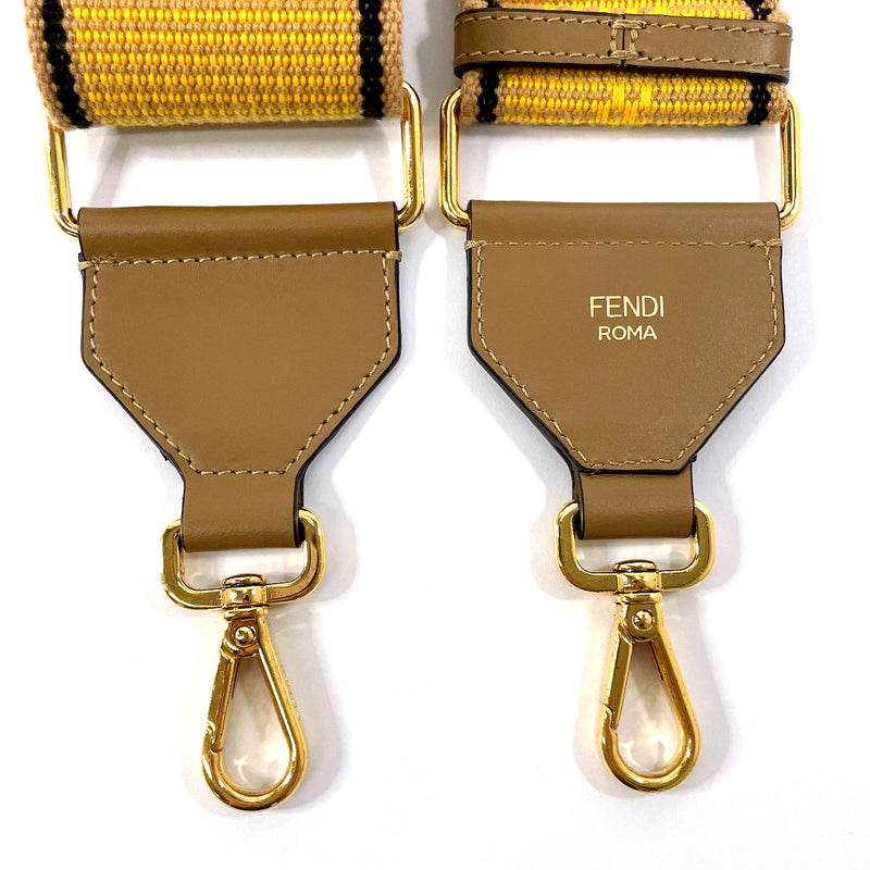 FENDI Shoulder strap Strap you canvas/leather yellow yellow Women