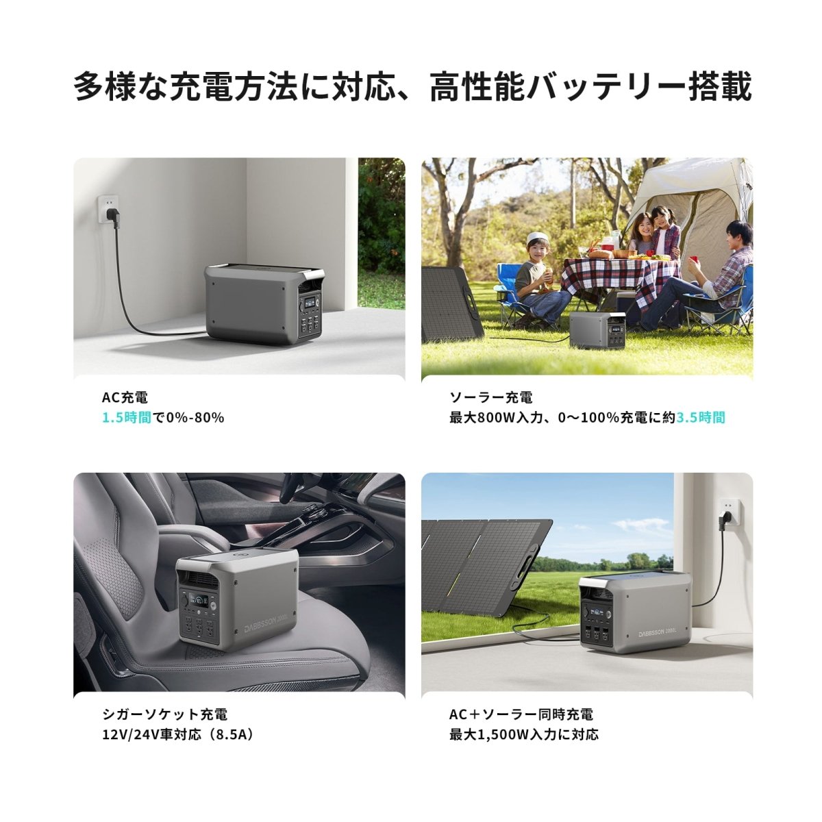 Dabbsson 2000L ポータブル電源｜2048Wh大容量・2200W出力 ダブソン