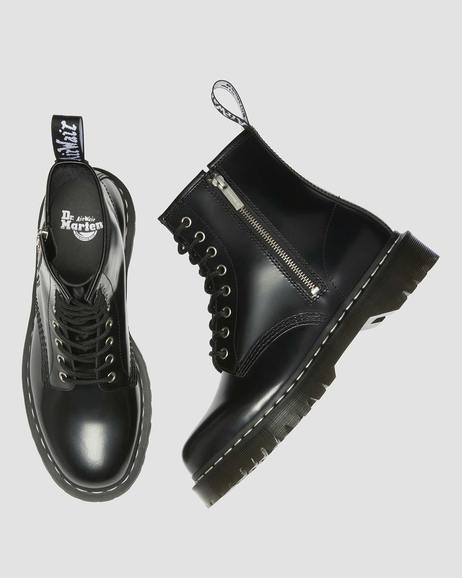 Dr. Martens 8ホール ホワイトステッチ ジッパー付き UK6 大人の
