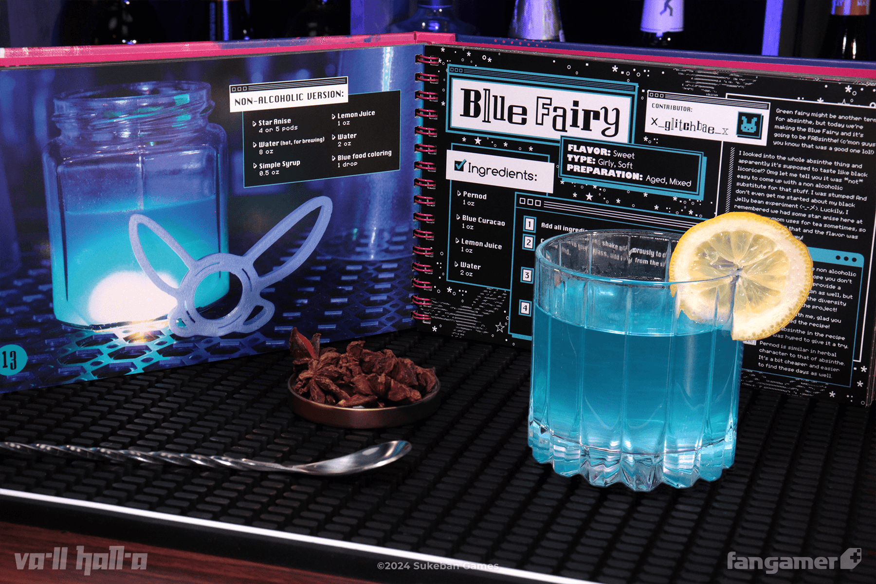 VA-11 Hall-A - Karmotrine Dream Cocktail Recipe Book - Fangamer