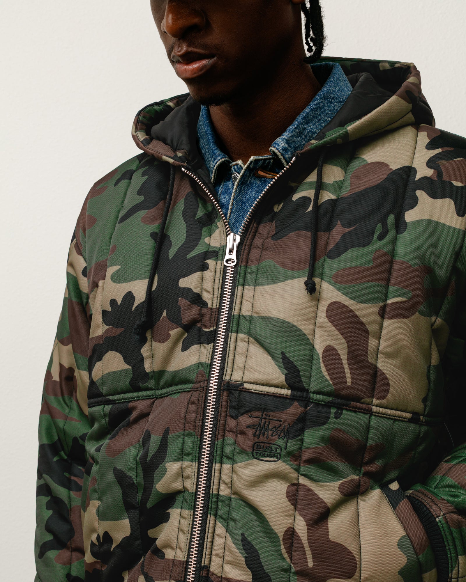 Quilted Nylon Work Jacket – Woodland Camo | Outerwear | Stüssy Japan