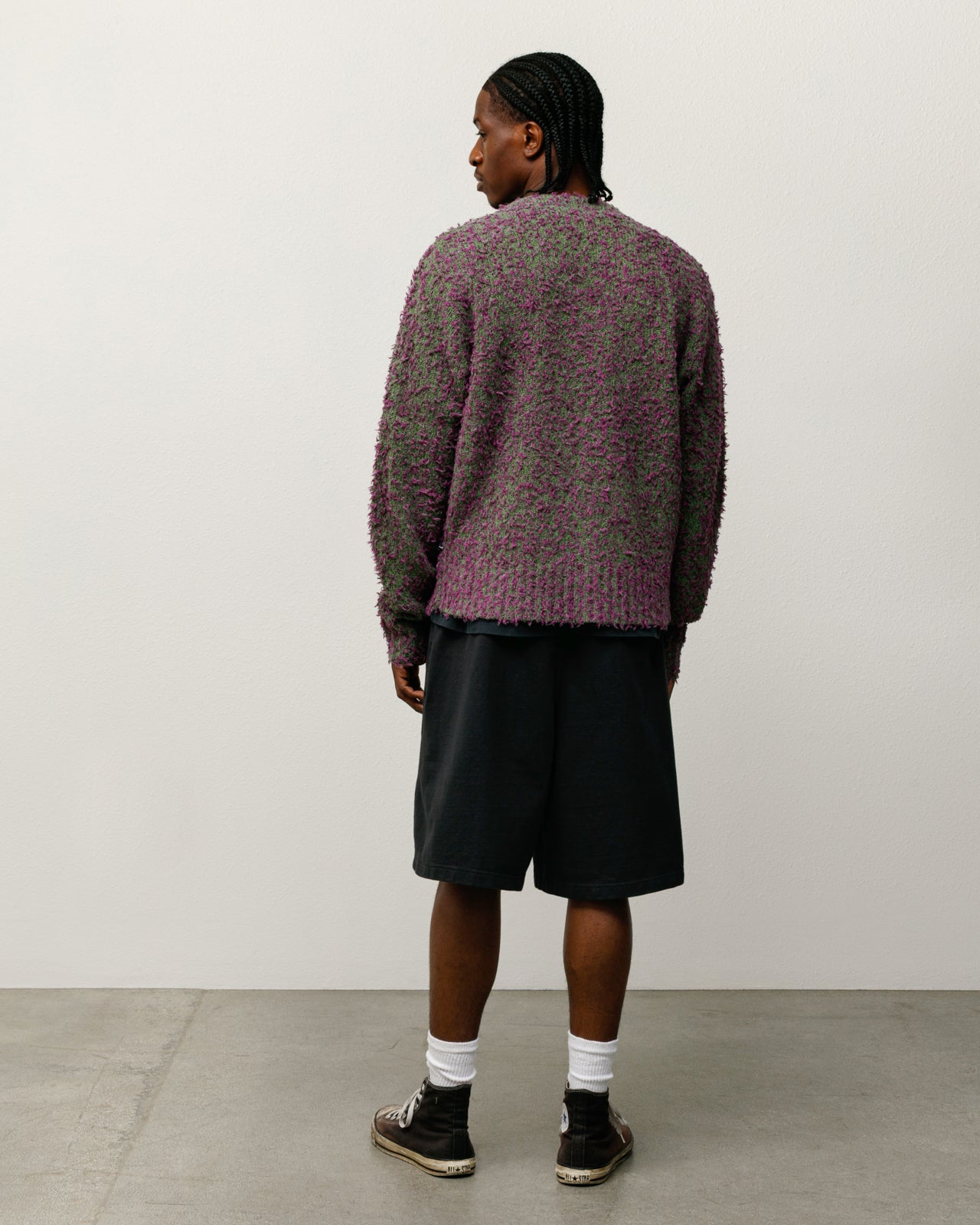 Textured Cardigan – Purple/Green | Knits | Stüssy Japan