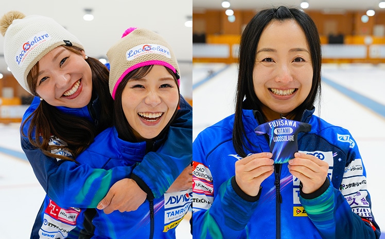 q*p様 ロコソラーレ⭐︎上下セットチームロゴ入りストレッチスウェット q*p