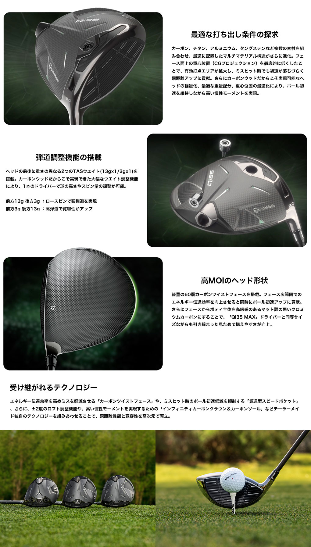 テーラーメイド Qi35 DRIVER ドライバー メンズ 右用 Diamana Black