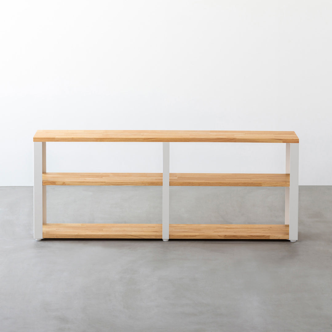 THE STORAGE SHELF 3段 / ラバーウッド ナチュラル × White Steel