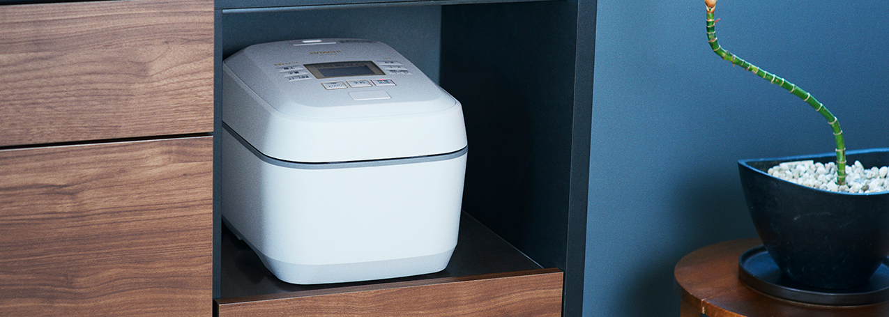 特長：蒸気カット ：ふっくら御膳 RZ-V100FM ：炊飯器 ： 日立の家電品