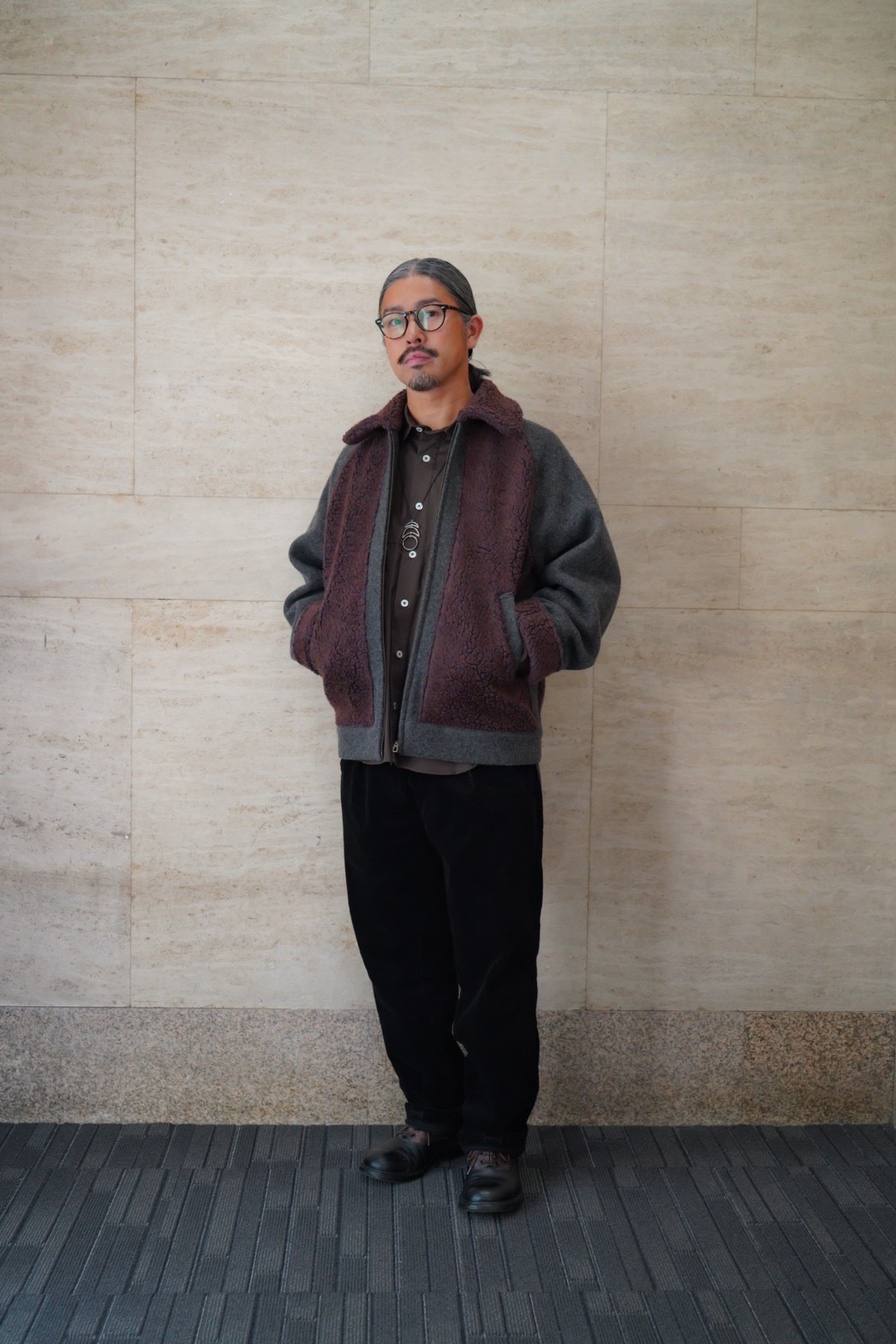 FilMelange HOLLAND Heavy lamb melton knit Bear jumper | kado〔カド