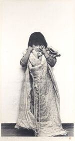 井堂雅夫「黒谷の冬」木版画 1988年