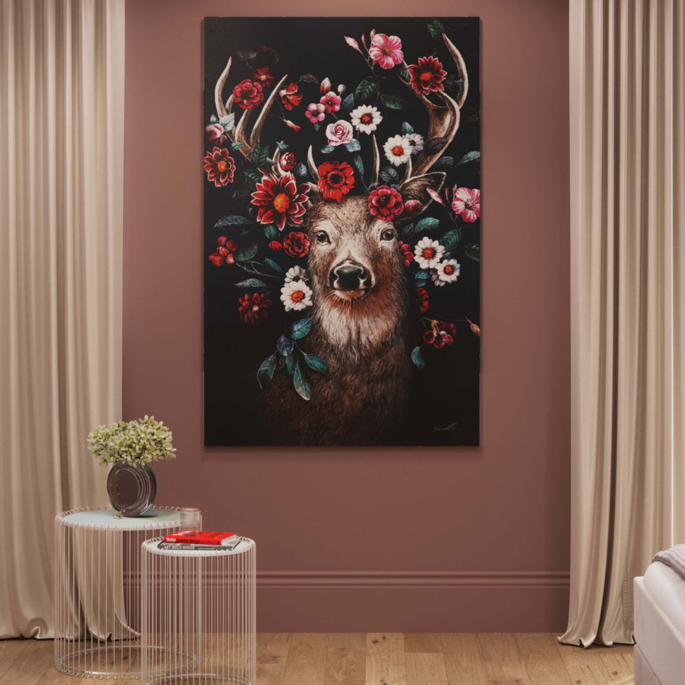廃番】ディアインフラワー 90x140cm キャンバスピクチャー ｜【KARE