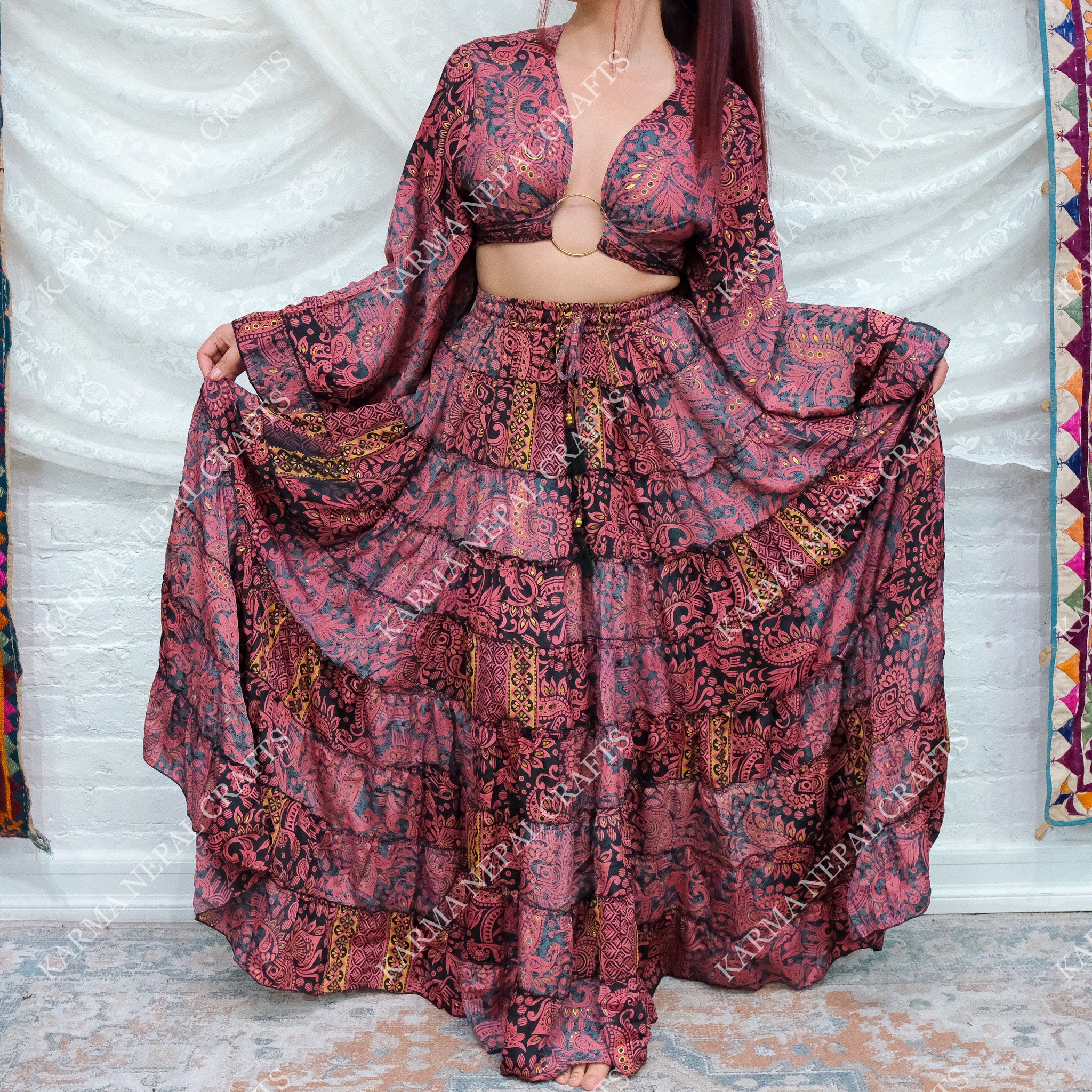 eaphi scarf motif knit skirt アイボリー Eaphi scarf motif knit