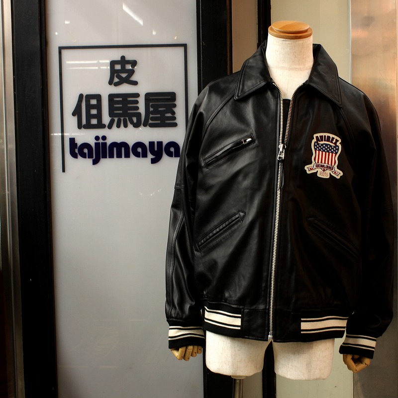 AVIREX 人気スタジャン レザーメンズ 本革ジャケット ヴァーシティ