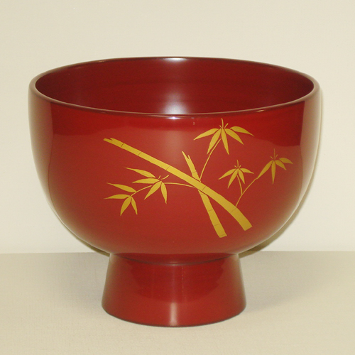 輪島塗 合鹿椀 -竹の蒔絵仕上げ- [潤み(ウルミ)色]｜輪島市の輪島塗