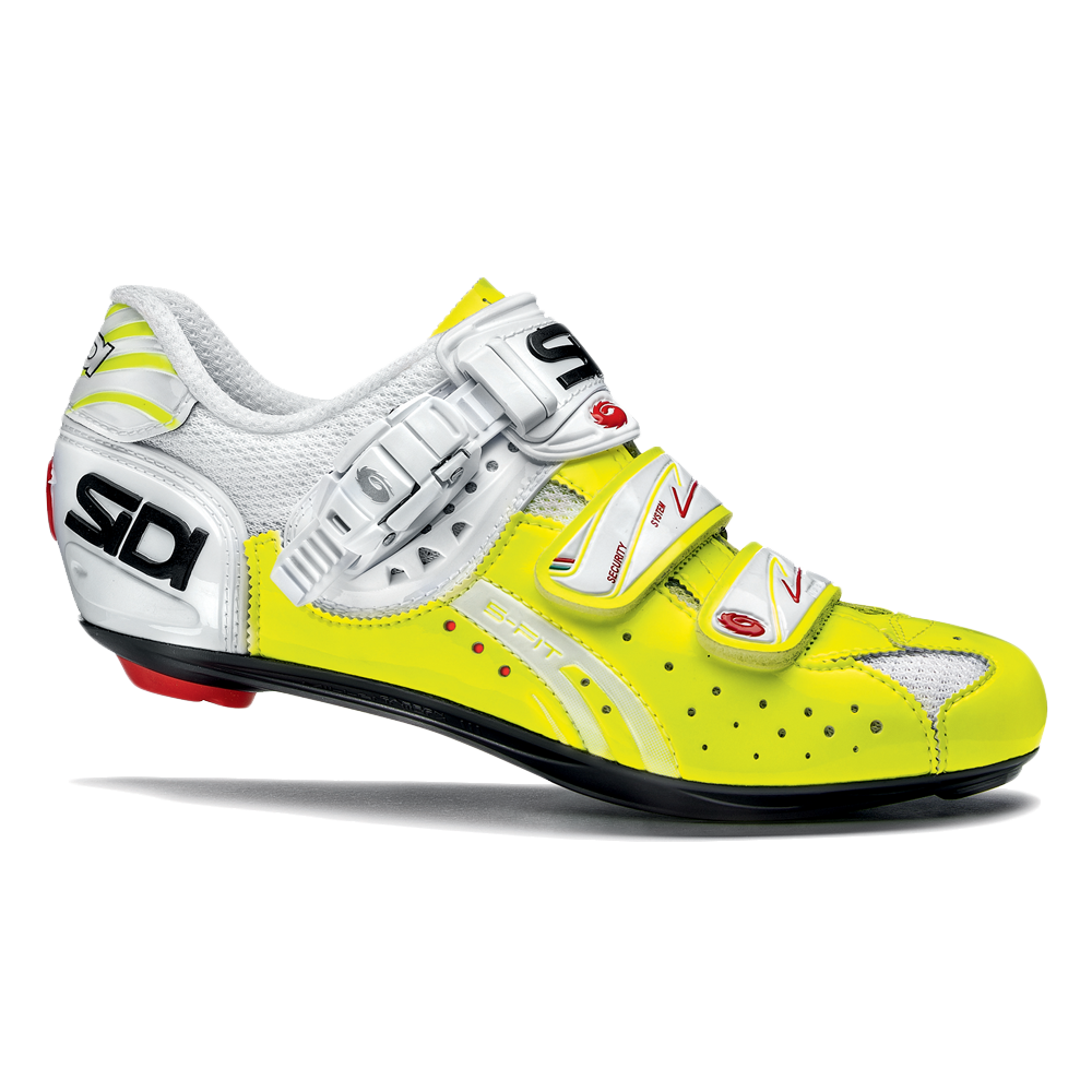 SIDI Shoe Genius 5-Fit Carbon Lucido white/yellow fluo - Khcycle