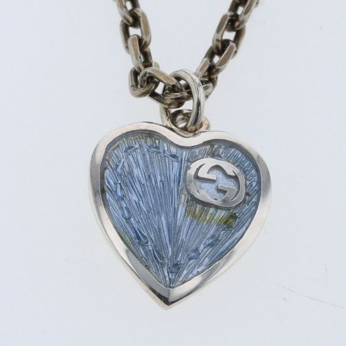 グッチ ネックレス インターロッキングG ハート 645545 シルバー925