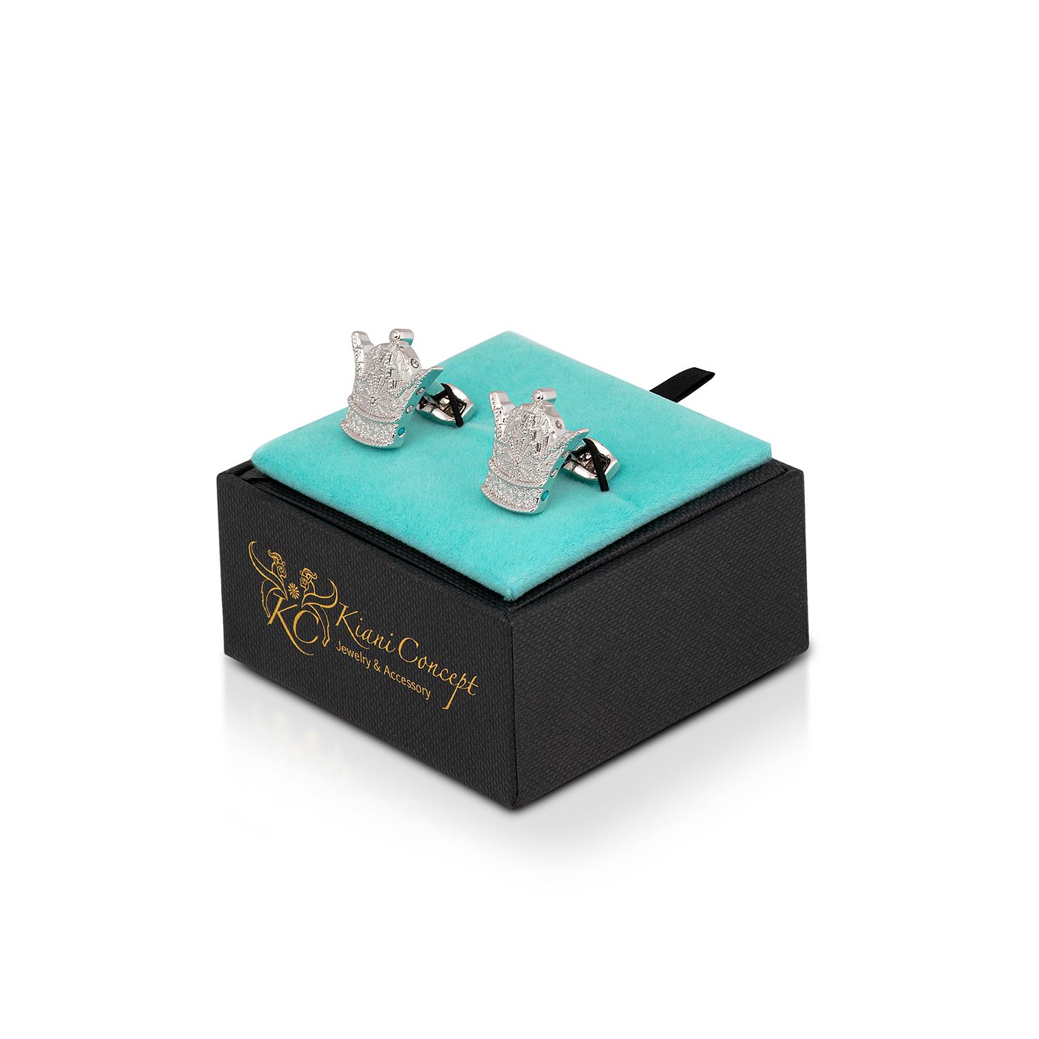 Pahlavi Crown Cufflinks (2.0) – Silver – Kiani Concept