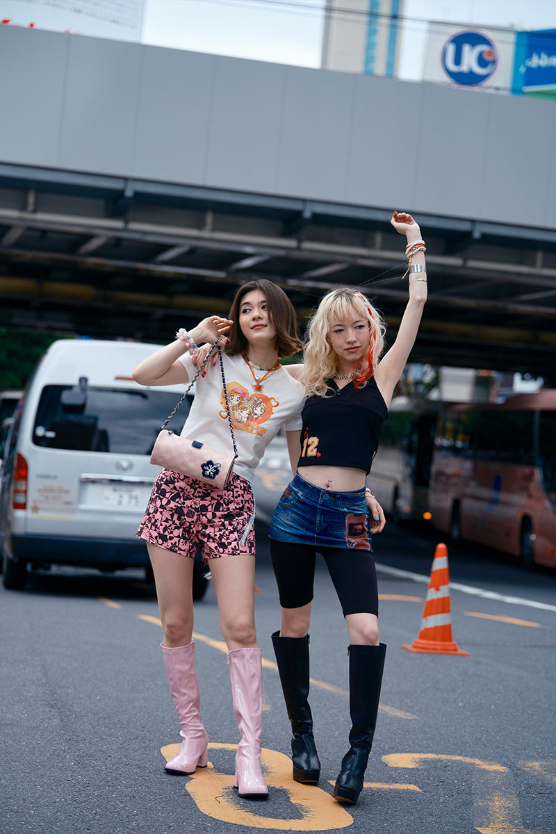 KIRSH X GALS チェックボードショートパンツ【ピンク】