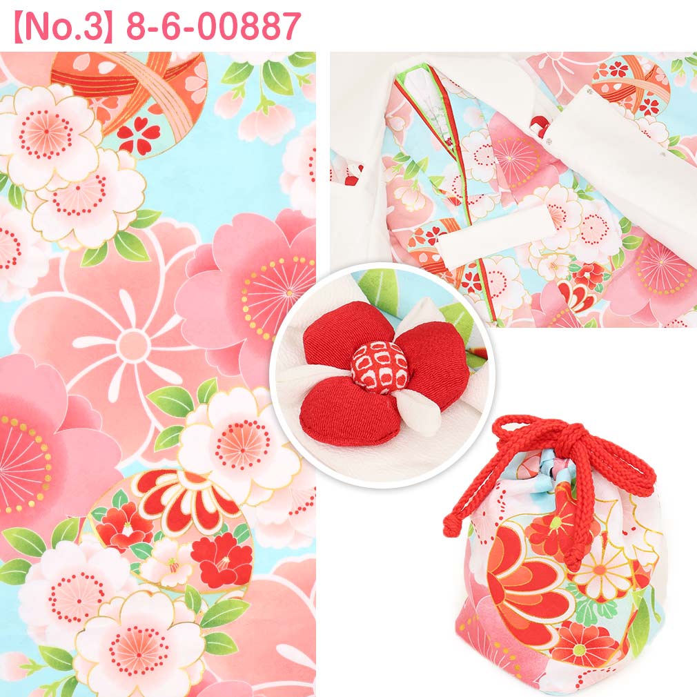七五三》 被布10点セット 女の子用 花ひめ ＜全6タイプ＞ 3歳