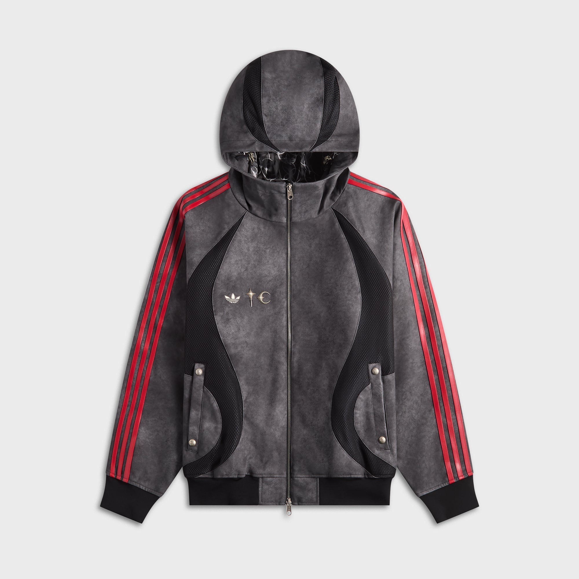 adidas x Thug Club Teamgeist Leather Jacket - Black / Antique