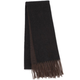 カシミヤ100%マフラー/グレー+ネイビー/ウォッシャブル/29.5cm×175cm