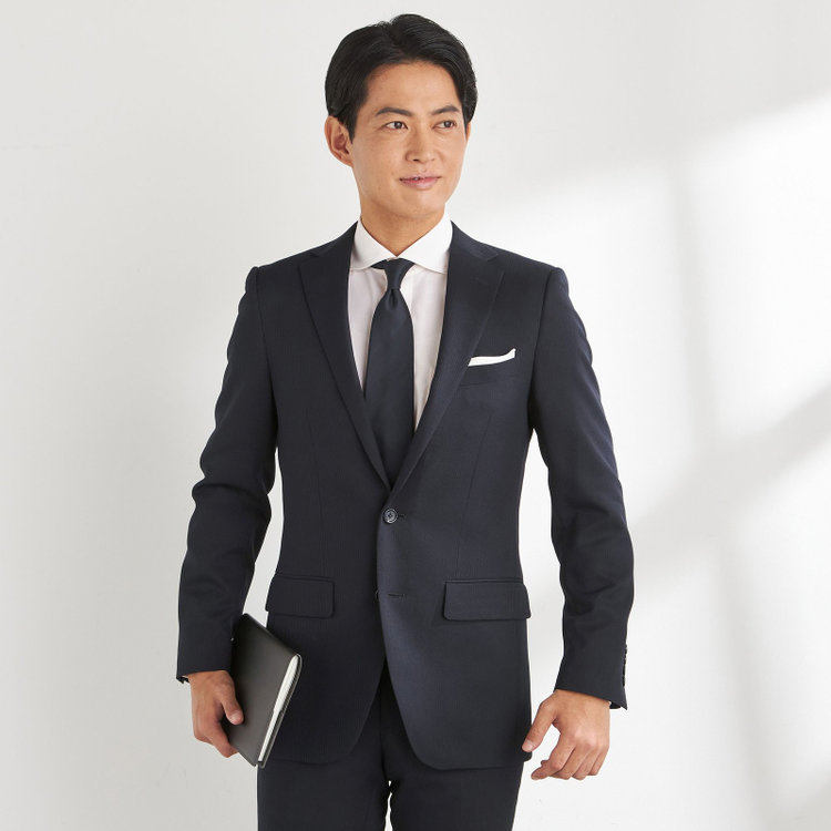 HIGH SPEC MOTION】【年間】2釦シングルスーツ 0タック/ネイビー