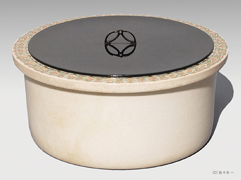 小堀遠州流 茶道 –松籟会– ｜ 遠州ごのみ 「薩摩水指 色絵七宝つなぎ文