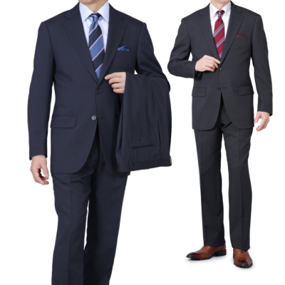 ツーパンツスーツ メンズ スペアパンツ付 2つボタンスーツ ワンタック