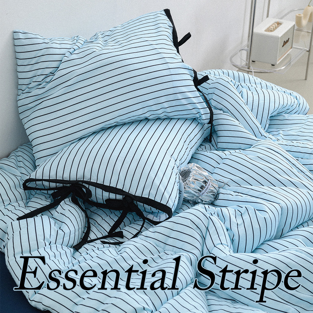 Korea Shop｜エッセンシャル ストライプ 掛布団 枕カバー セット