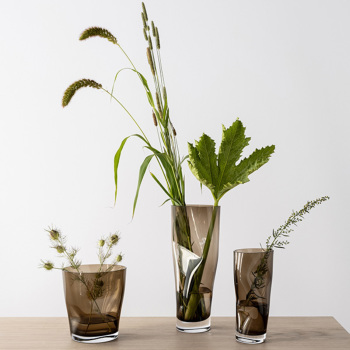 オレフォス Squeeze フラワーベース スモークブラウン L フラワー