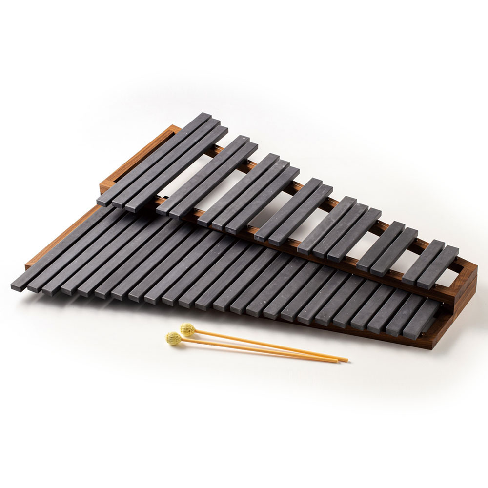 磬石 石琴 サヌカイト 音の出る石 楽器 昭和レトロ 中古品 たたき棒