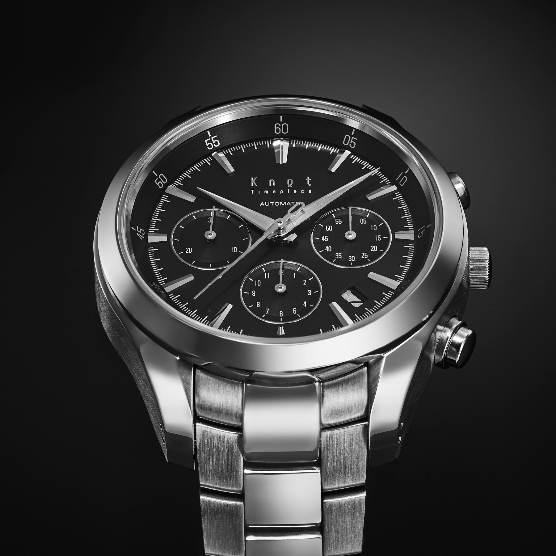 Knot ATC-40BKBK 機械式腕時計 メンズ 自動巻き ブラック 日本製 40mm