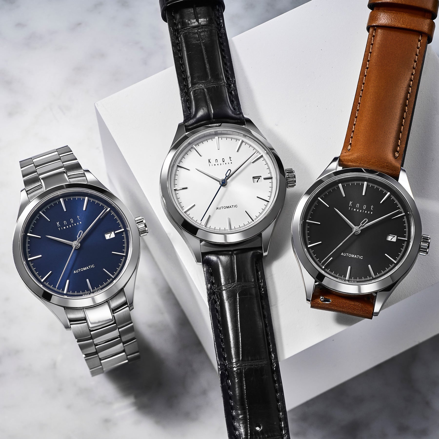 Knot ATC-40BKBK 機械式腕時計 メンズ 自動巻き ブラック 日本製 40mm