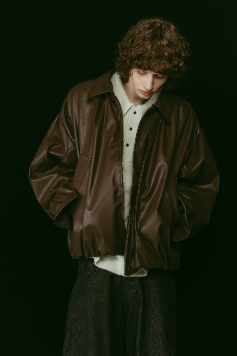 knuthmarf ダークブラウン レザー ジャケット S voluminous leather