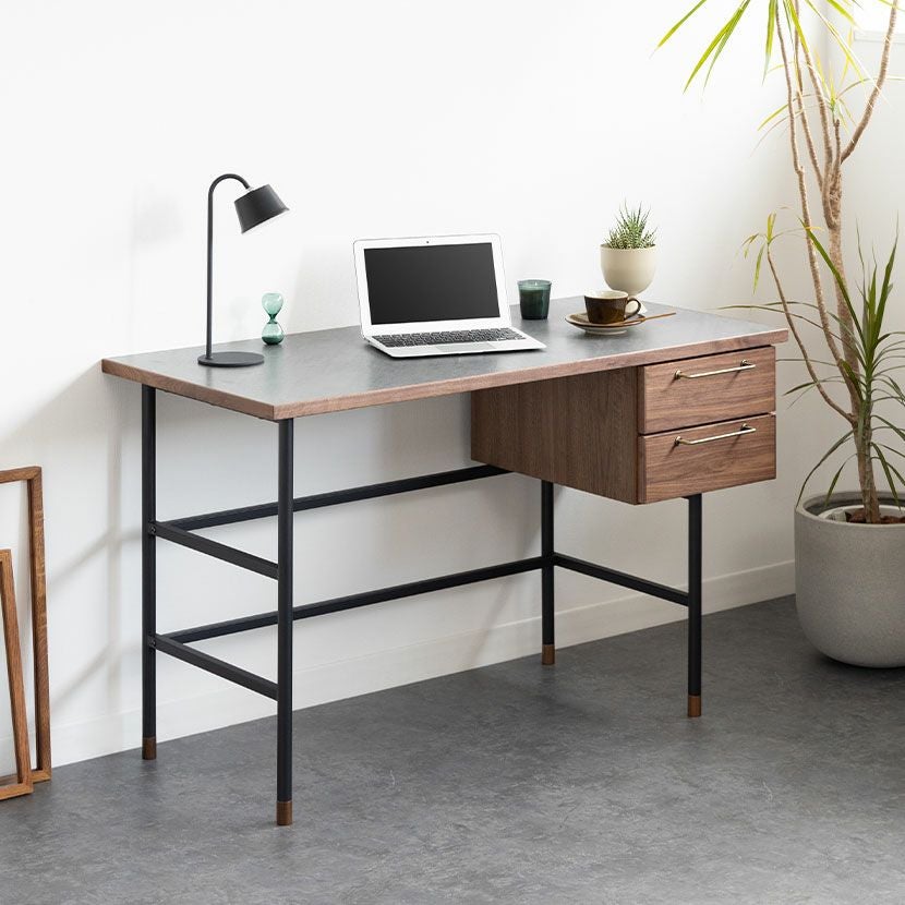 幅120cm パソコンデスク ラグナー 天然木 木製 オーク材