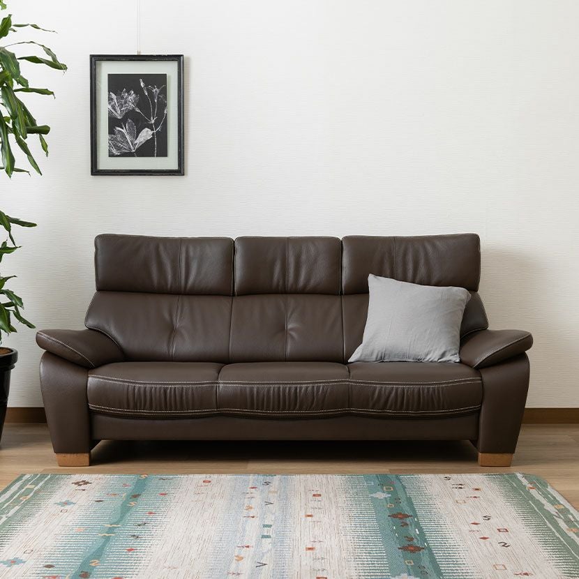 設置無料】カリモク 幅198cm 3人掛け ソファ ハイバック 日本製 本革