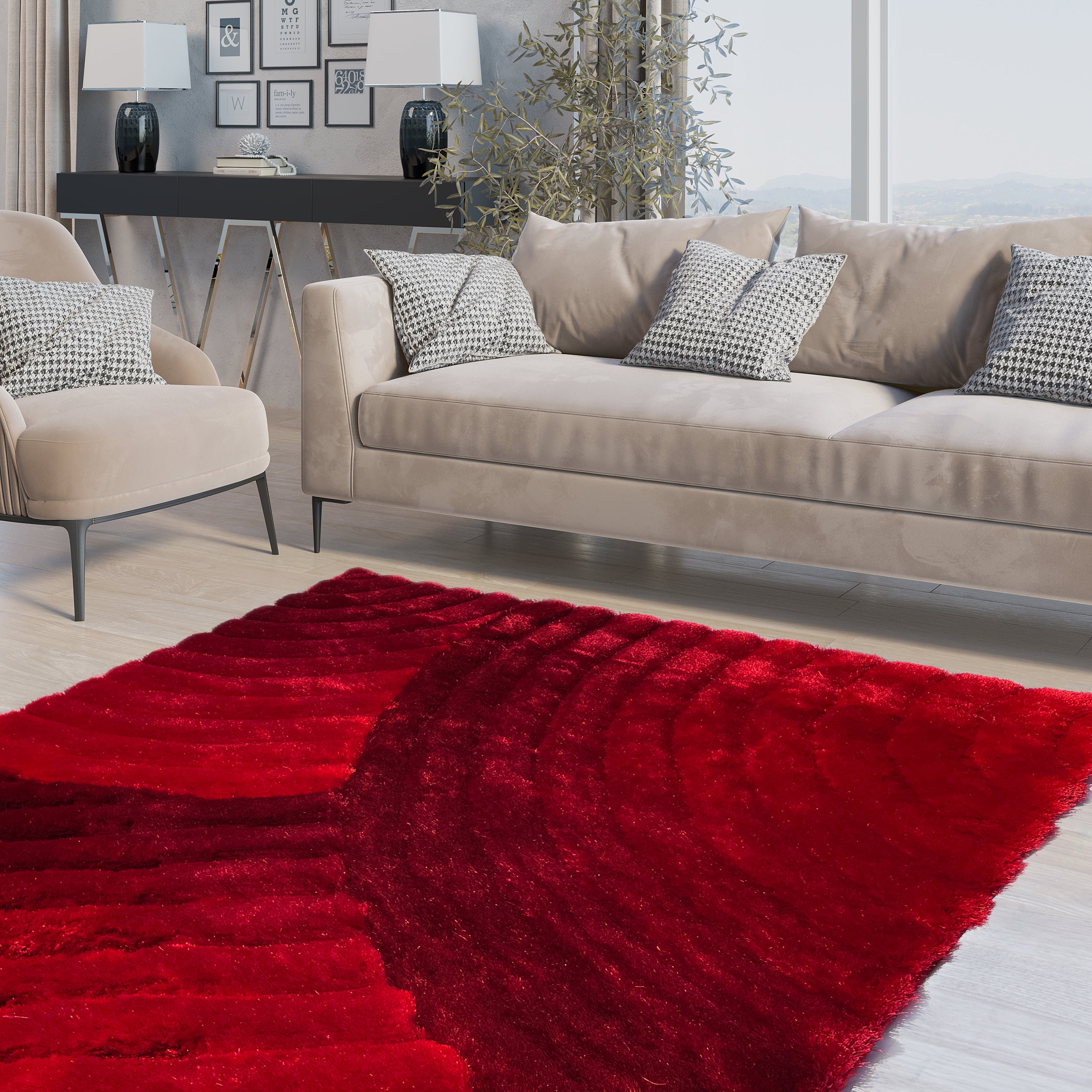 Swirl Red Shag Area Rug – LA Rug Linens