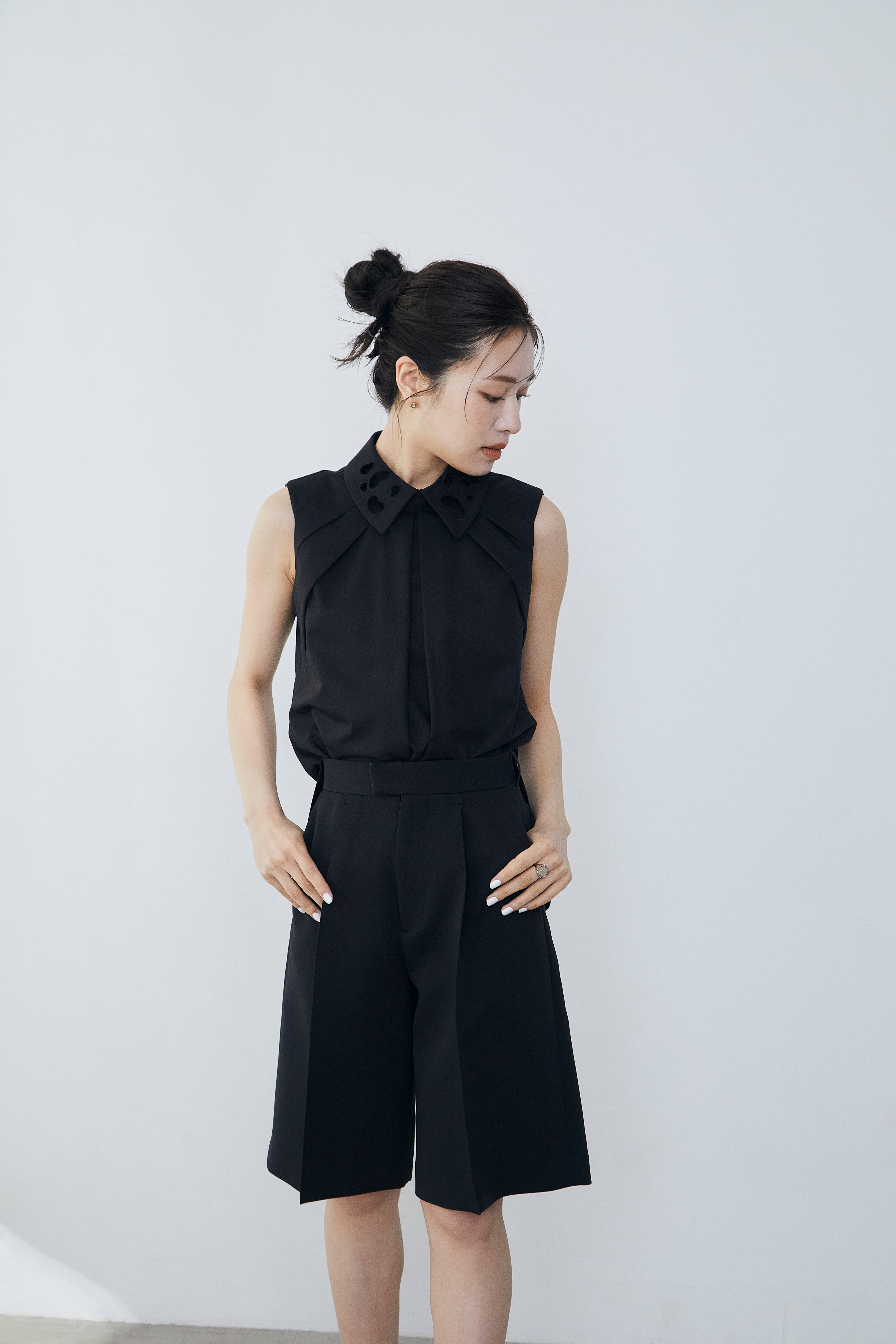 Front pin tuck Half pants – L'AUBE BLANC