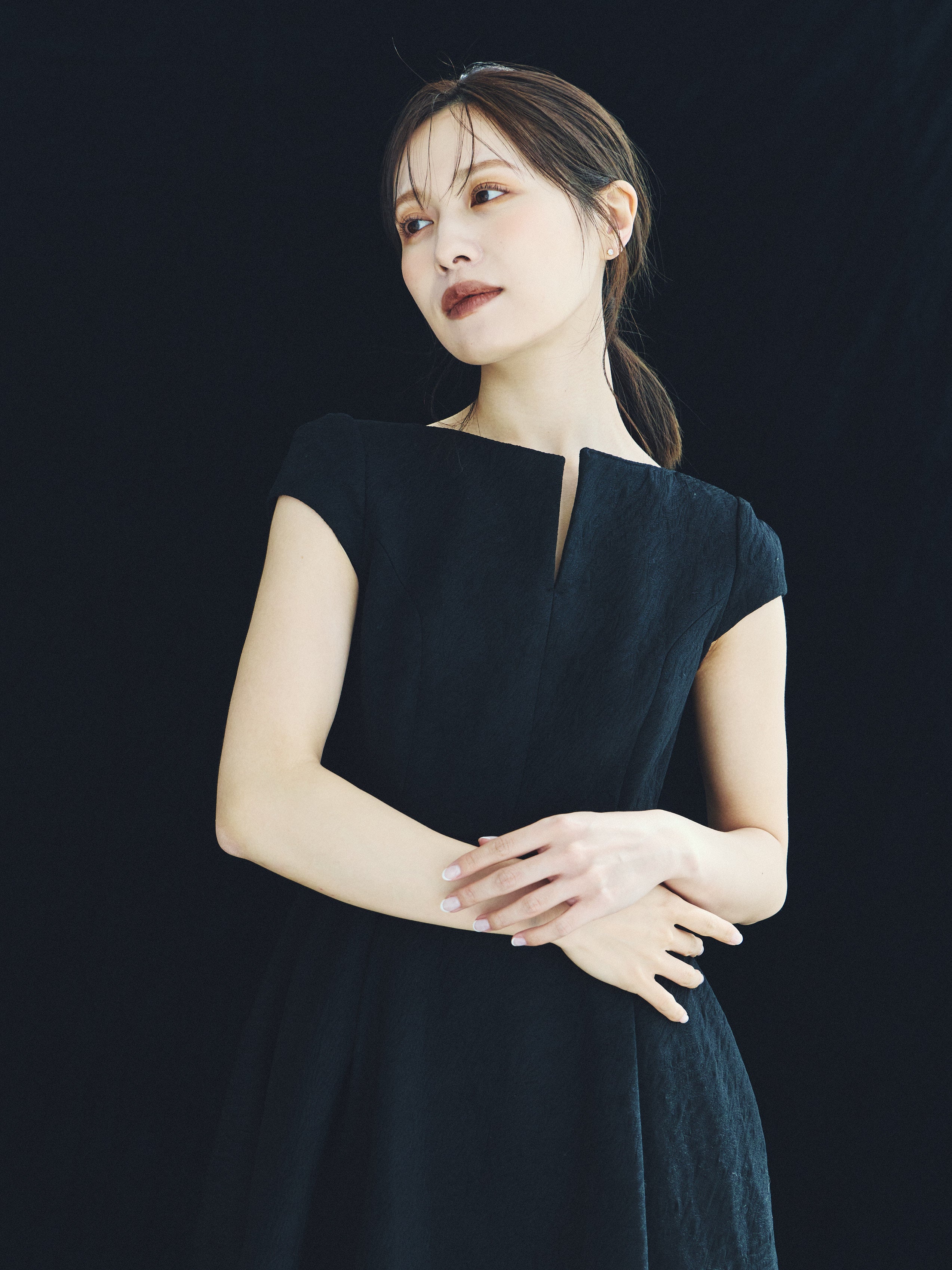 Keyneck Jacquard Dress – L'AUBE BLANC