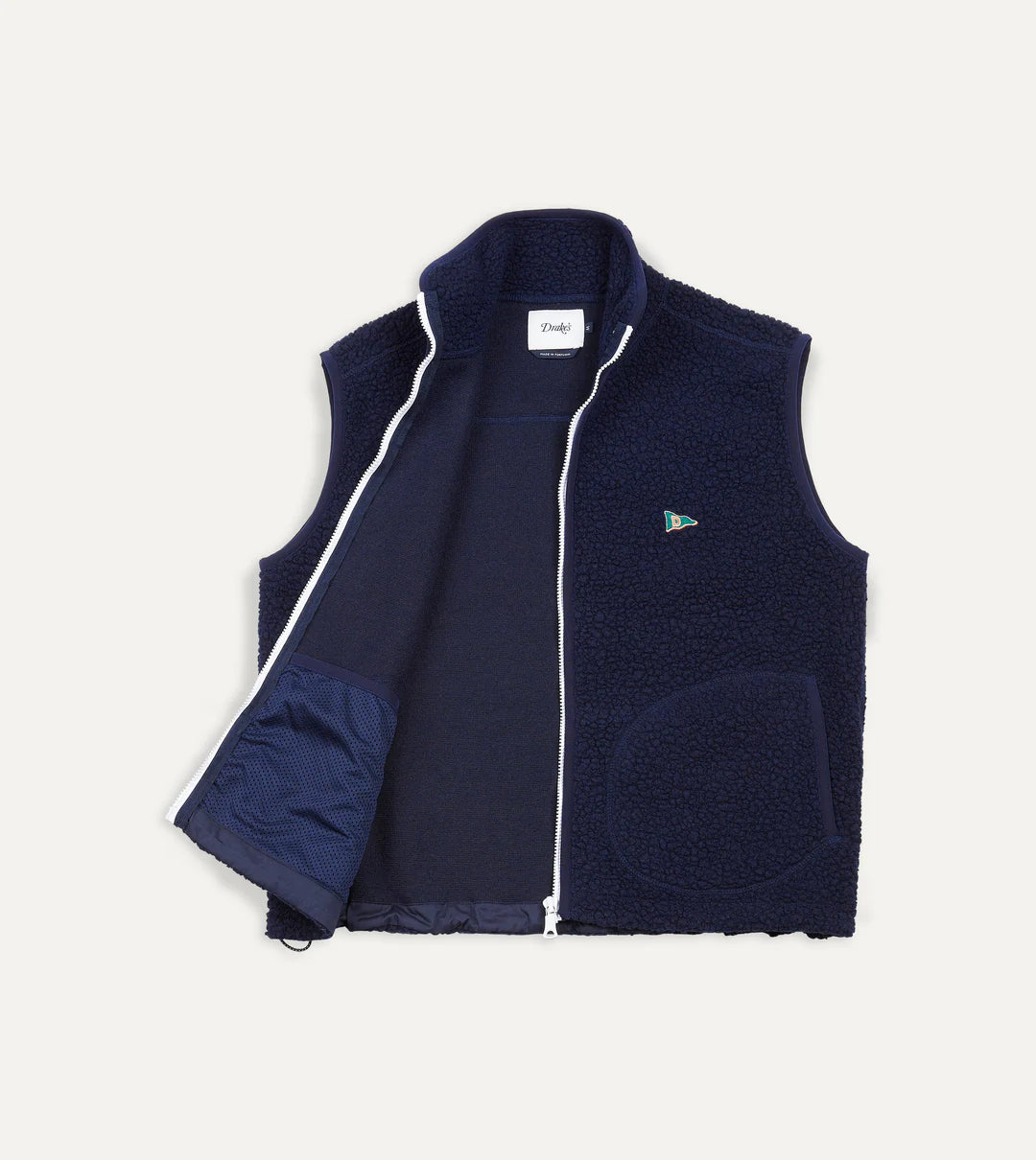 DRAKE'S BOUKLE WOOL ZIP FLEECE VEST – Lawrence Covell