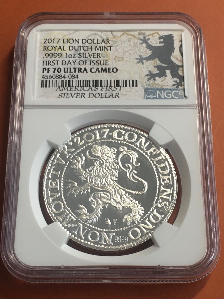 2017年 オランダ ライオンダラー ロイヤルダッチミント 銀貨 1st day
