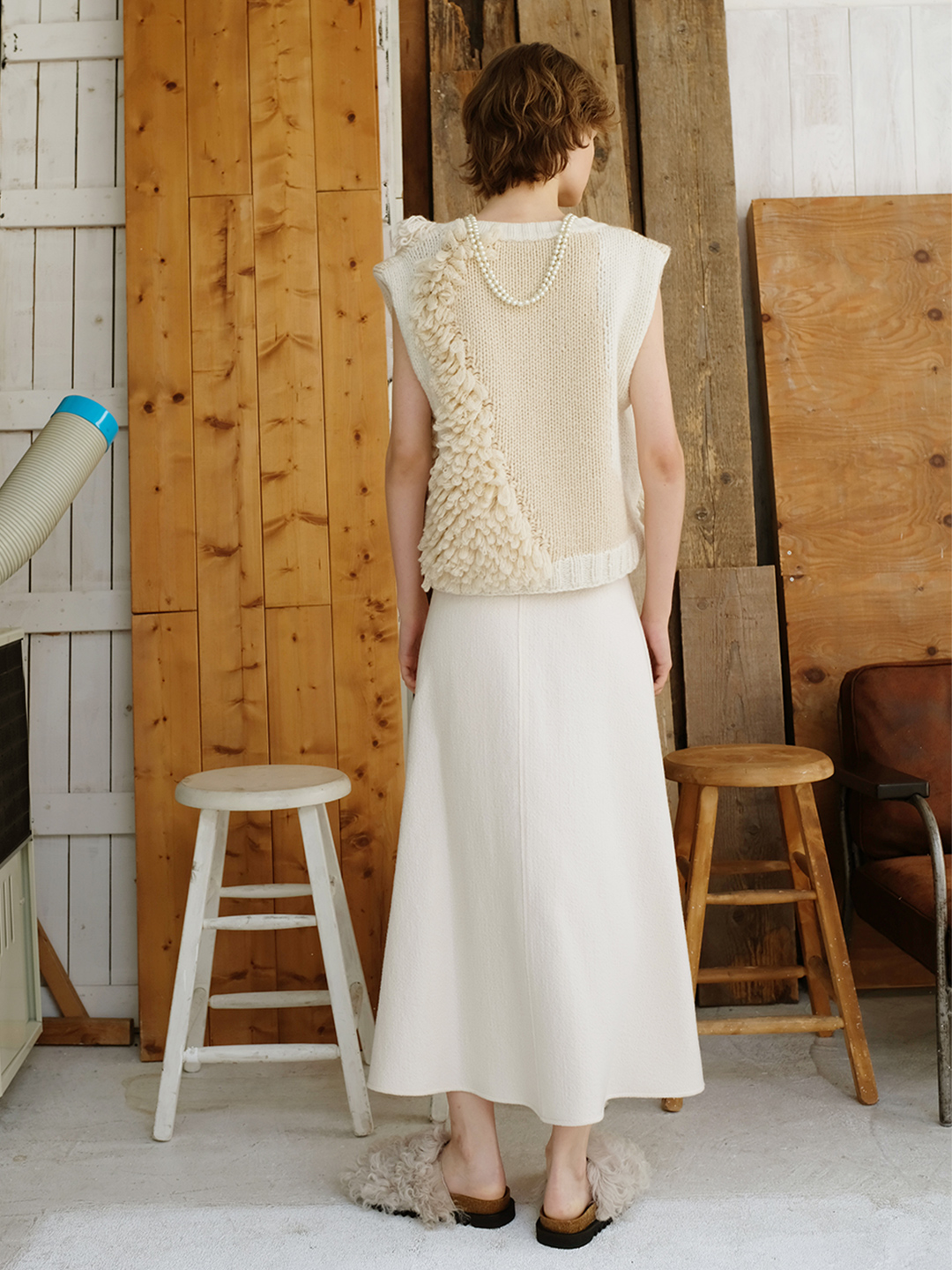 Landscape Intarsia Knit Vest/Brown | leinwände | ラインヴァンドの