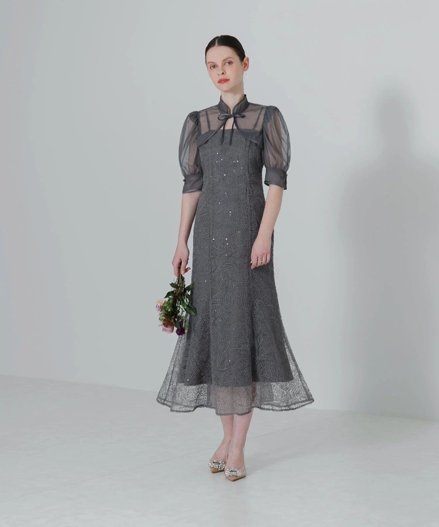 当日発送】スパンコールボタニカルマーメイドボレロ2WAYドレス