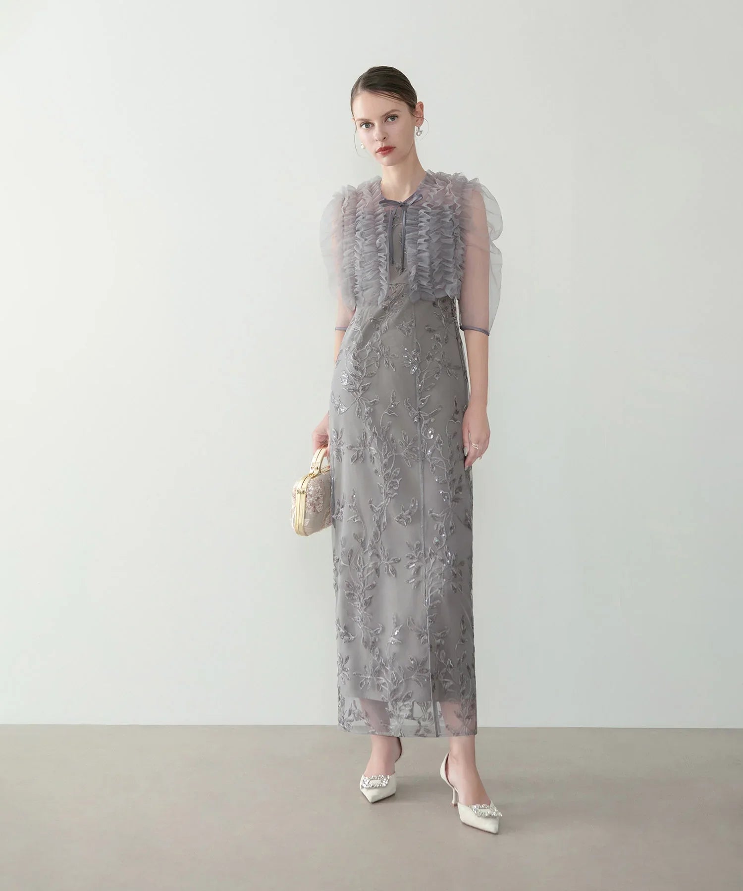 当日発送】チュールフリルボレロフラワースパンコールIライン