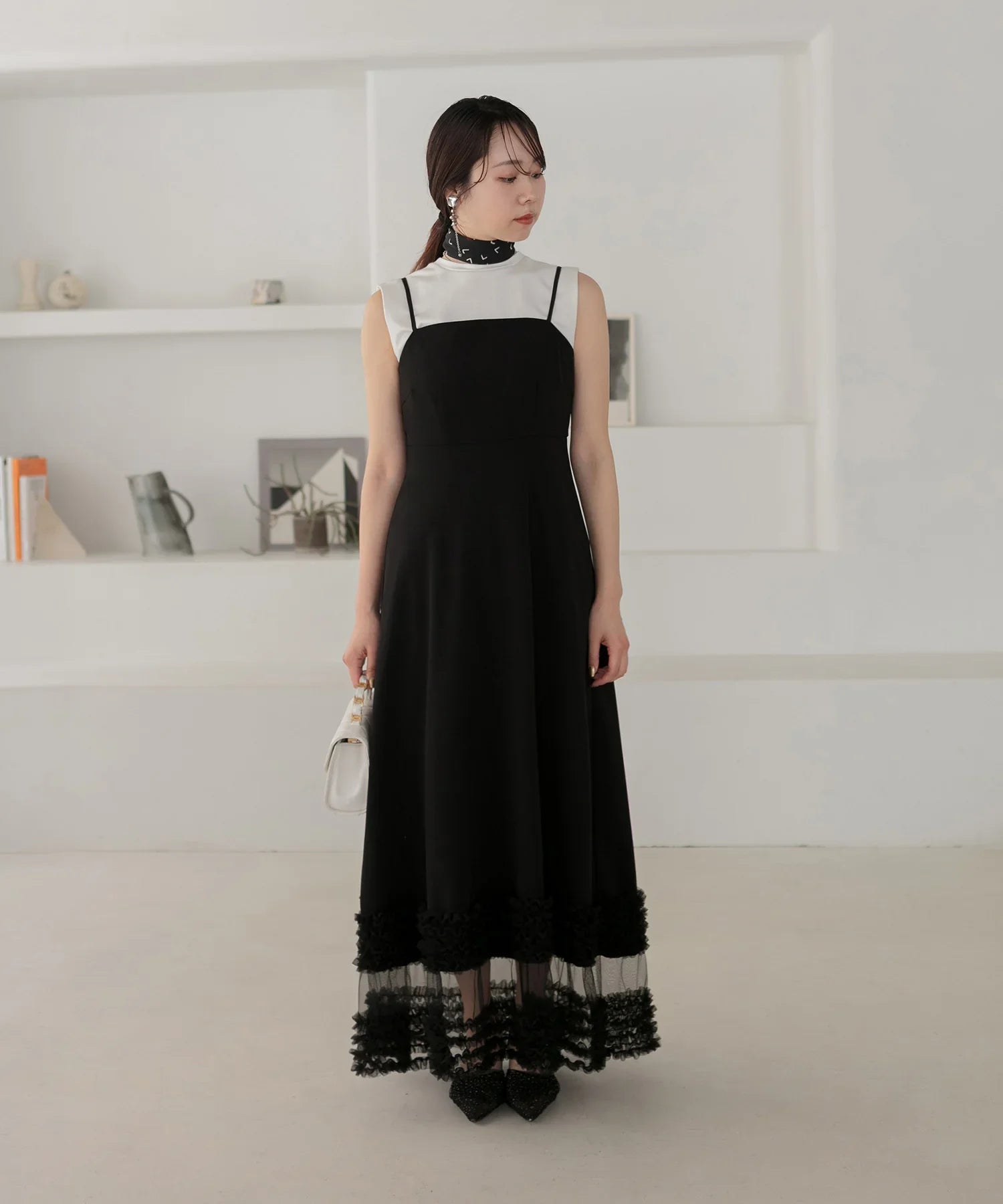 当日発送】チュールフリルセットアップドレス/パーティードレス